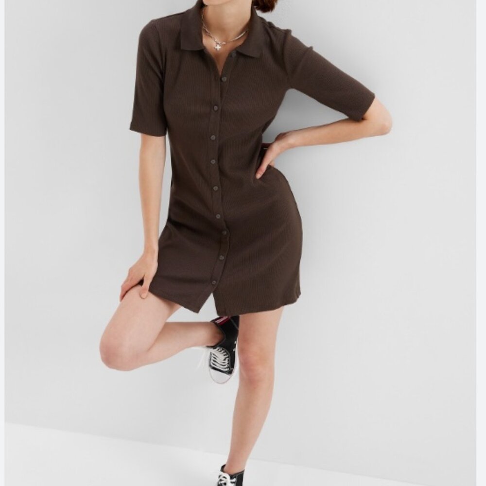 GAP women button up ribbed mini dress Size Small - Picture 12 of 13